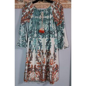 C Est 1946 XS Paisley Boho Colorful Occasion Event Cottage Western Pockets Dress